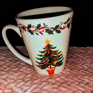 Spode Christmas Tree Mug with Red and Green Accents